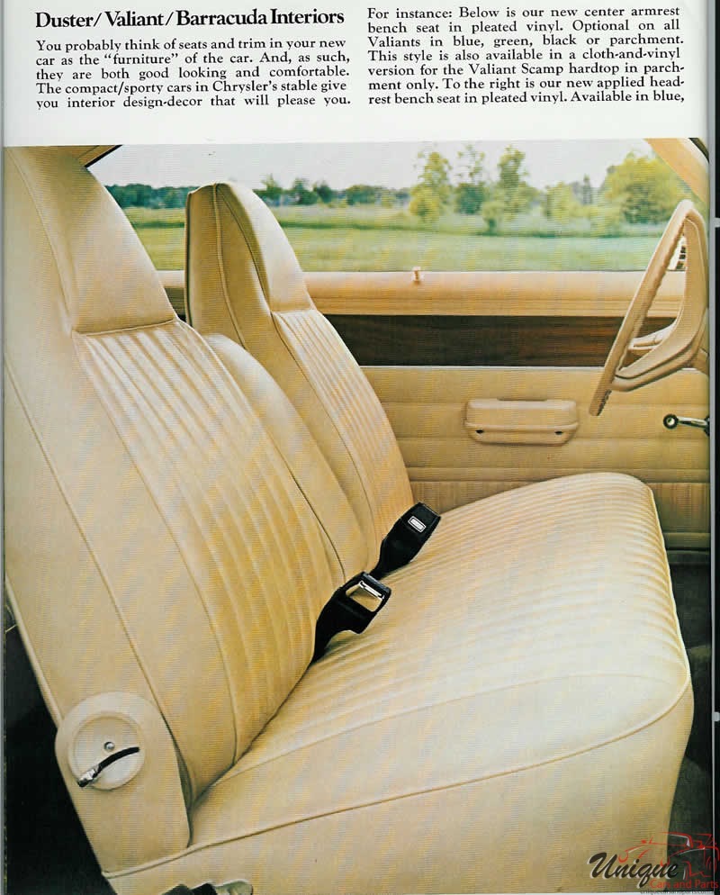 1973 Plymouth Duster, Valiant and Barracuda Brochure Page 12